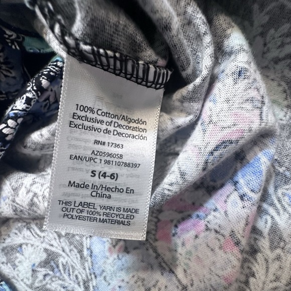 New Aria Women's 100%‎ cotton Black short sleeve capri Pajamas Set size S (4-6) - Picture 15 of 16